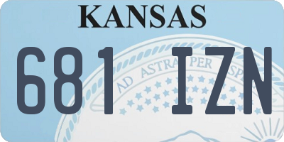 KS license plate 681IZN