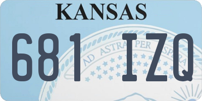 KS license plate 681IZQ