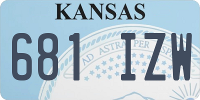 KS license plate 681IZW