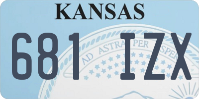KS license plate 681IZX
