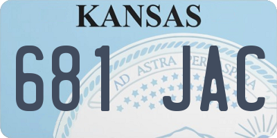 KS license plate 681JAC