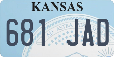 KS license plate 681JAD