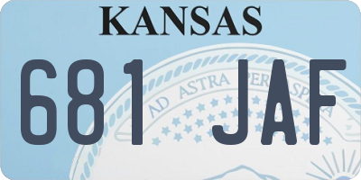 KS license plate 681JAF