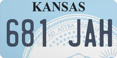 KS license plate 681JAH