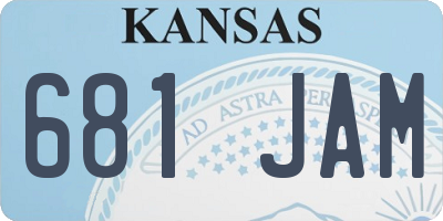KS license plate 681JAM