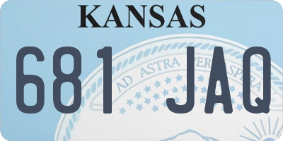 KS license plate 681JAQ
