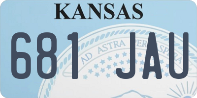 KS license plate 681JAU