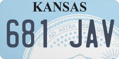 KS license plate 681JAV