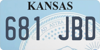 KS license plate 681JBD