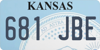 KS license plate 681JBE
