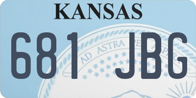 KS license plate 681JBG