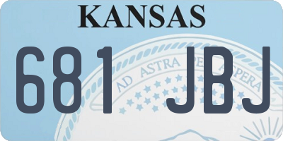 KS license plate 681JBJ