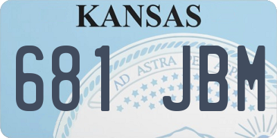 KS license plate 681JBM