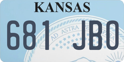 KS license plate 681JBO