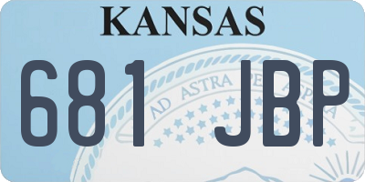 KS license plate 681JBP