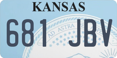 KS license plate 681JBV