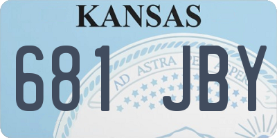 KS license plate 681JBY