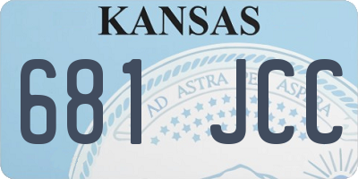 KS license plate 681JCC