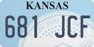 KS license plate 681JCF