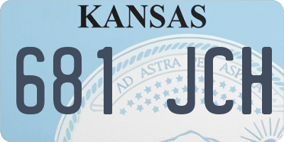 KS license plate 681JCH