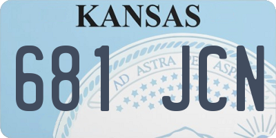 KS license plate 681JCN