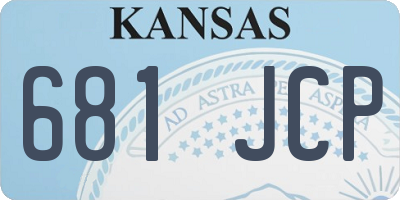 KS license plate 681JCP