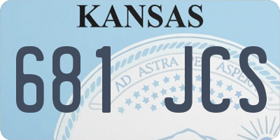 KS license plate 681JCS