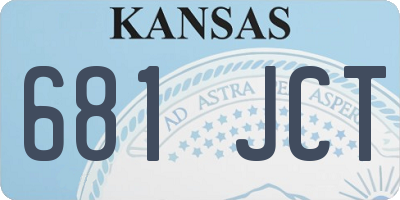 KS license plate 681JCT