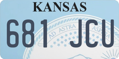 KS license plate 681JCU