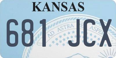 KS license plate 681JCX