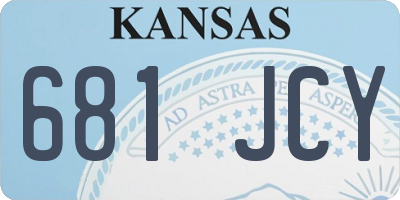 KS license plate 681JCY