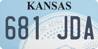 KS license plate 681JDA