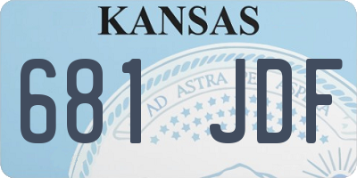 KS license plate 681JDF