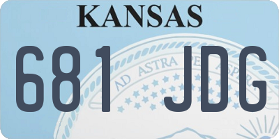 KS license plate 681JDG