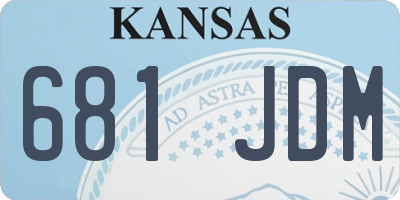 KS license plate 681JDM