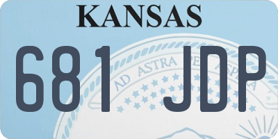 KS license plate 681JDP