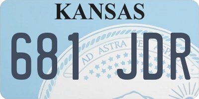KS license plate 681JDR
