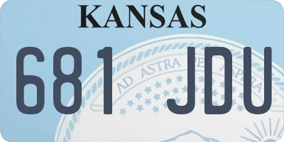 KS license plate 681JDU