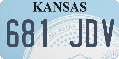 KS license plate 681JDV