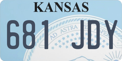 KS license plate 681JDY
