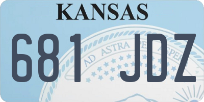 KS license plate 681JDZ