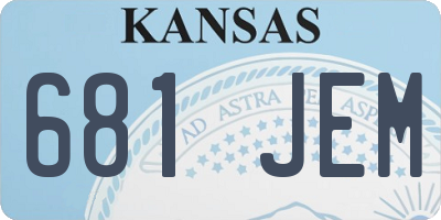 KS license plate 681JEM