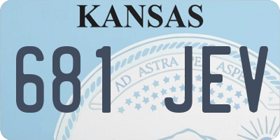 KS license plate 681JEV