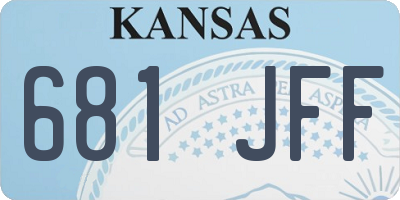 KS license plate 681JFF