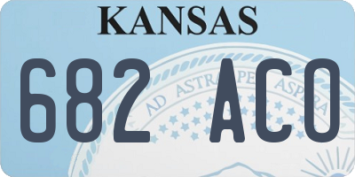 KS license plate 682ACO