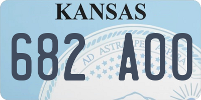 KS license plate 682AOO