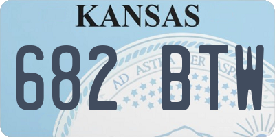 KS license plate 682BTW