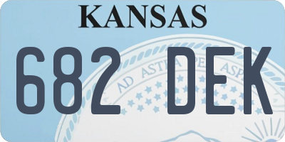 KS license plate 682DEK