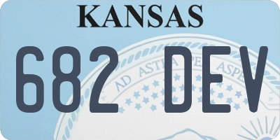 KS license plate 682DEV