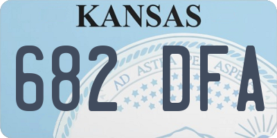 KS license plate 682DFA